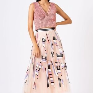 Elegant Multicolor Patterned Skirt